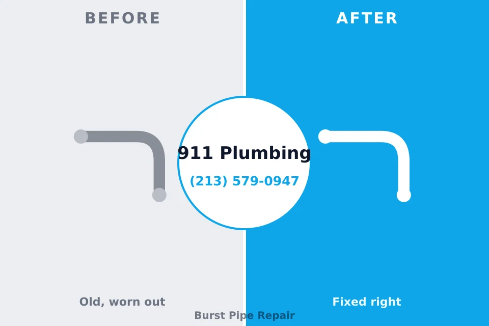 Before and after: plumbing repair Carteret, NJ